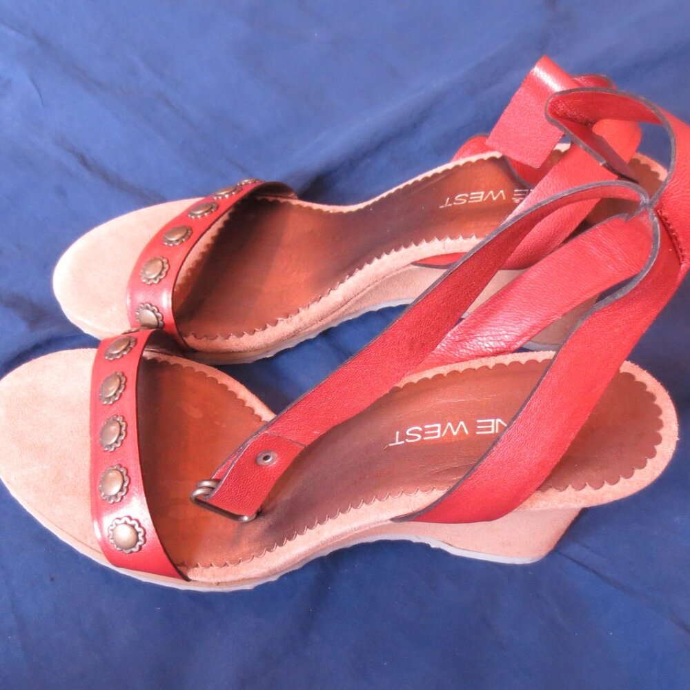 Orange NINE WEST WEDGE SANDALS-NEW